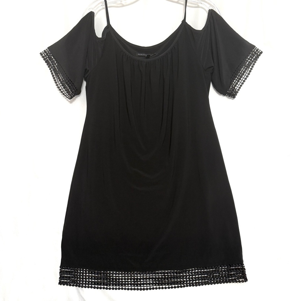White House Black Market Black, size MP, cold shoulder, shift dress
